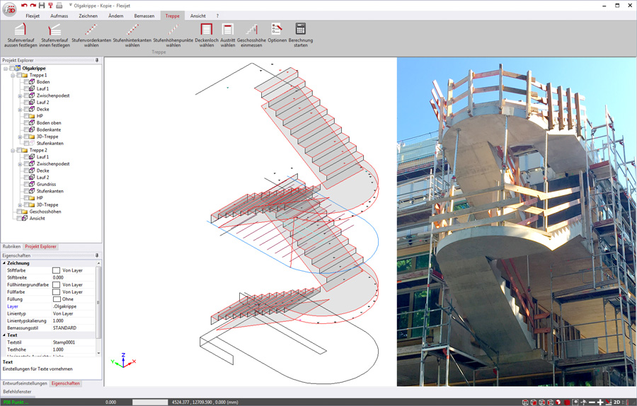 Aufmaß einer Treppe mit Flexijet 3D und FlexiCAD